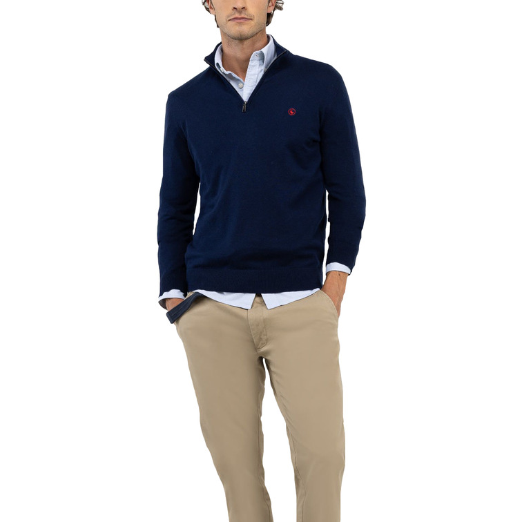 JERSEY HOMBRE  EL GANSO JERSEY CUELLO CAMIONERO MARINO