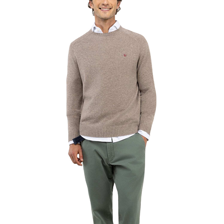 JERSEY HOMBRE  EL GANSO JERSEY MERINO CUELLO CAJA BEIG