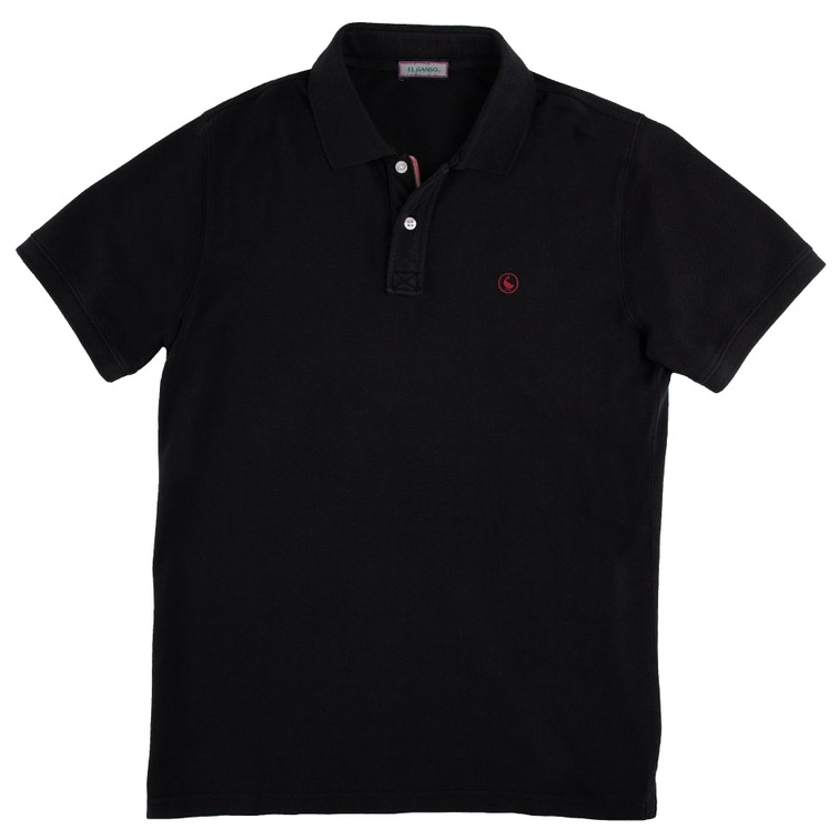 POLO HOMBRE  EL GANSO POLO PIQUÉ GARMENT DYED NEGRO