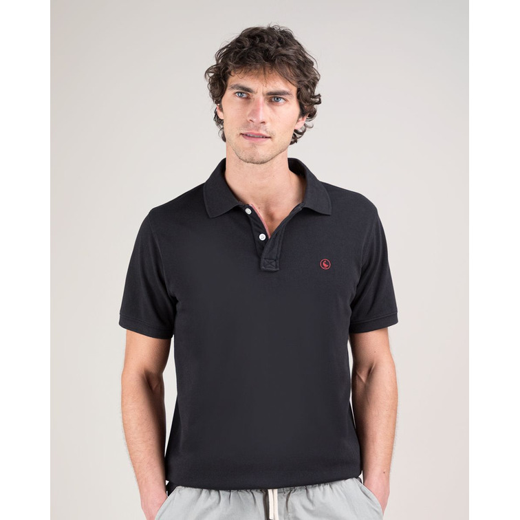 POLO HOMBRE  EL GANSO POLO PIQUÉ GARMENT DYED NEGRO