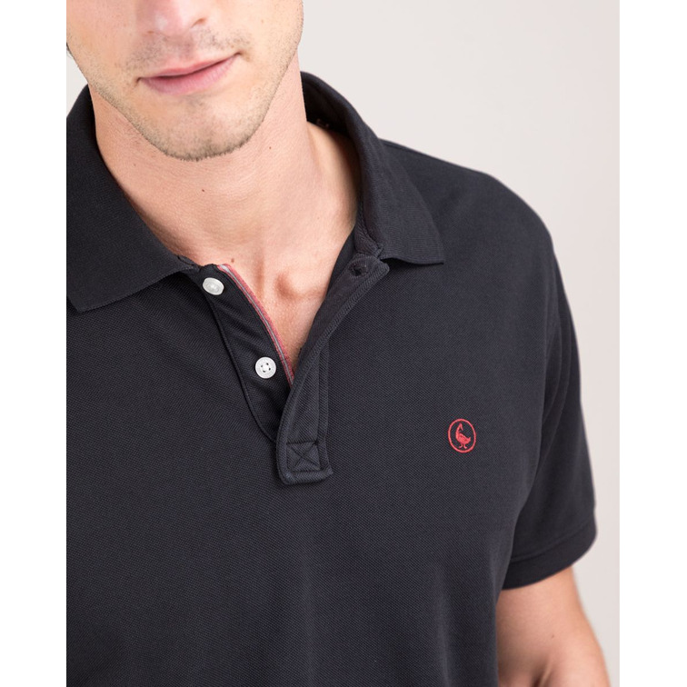 POLO HOMBRE  EL GANSO POLO PIQUÉ GARMENT DYED NEGRO