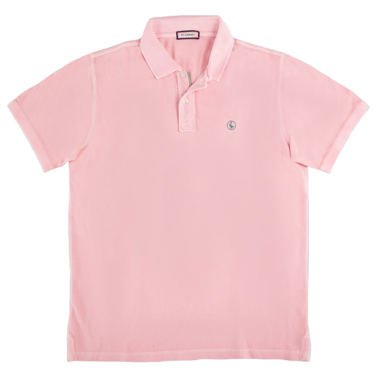POLO HOMBRE  EL GANSO POLO PIQUÉ GARMENT DYED ROSA