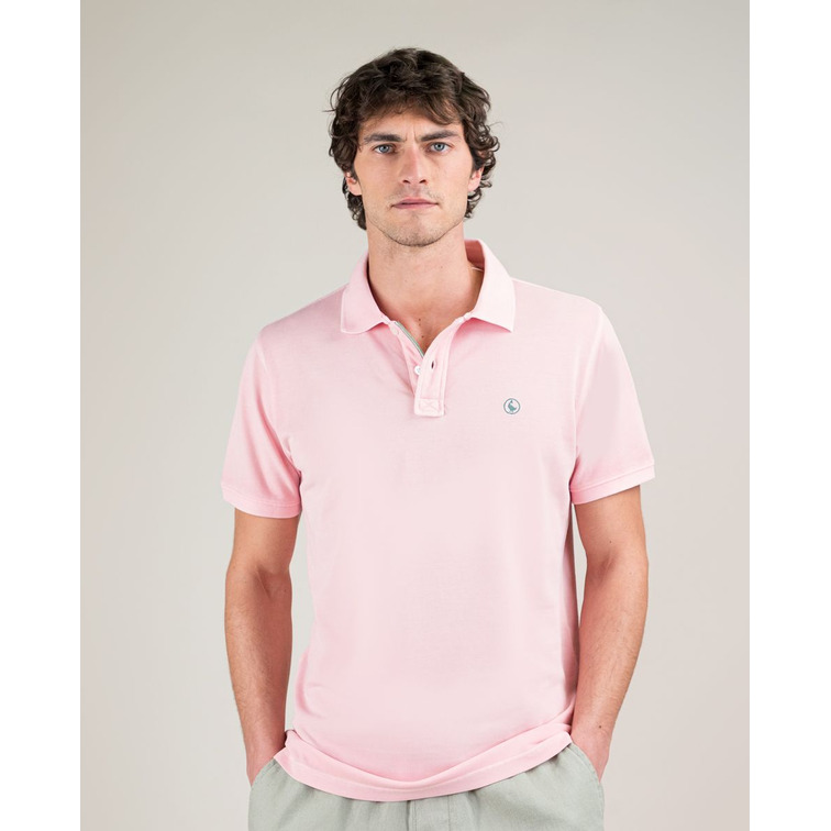 POLO HOMBRE  EL GANSO POLO PIQUÉ GARMENT DYED ROSA