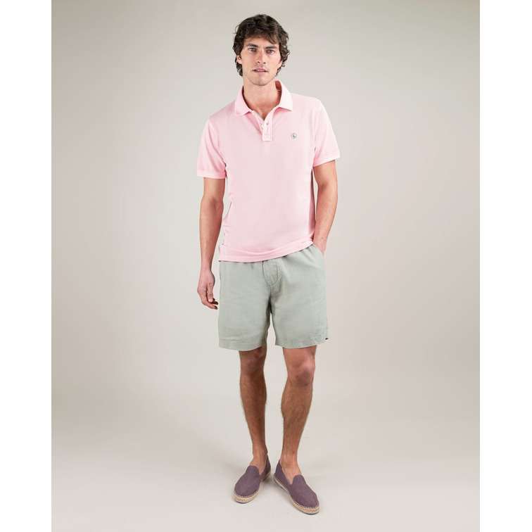 POLO HOMBRE  EL GANSO POLO PIQUÉ GARMENT DYED ROSA