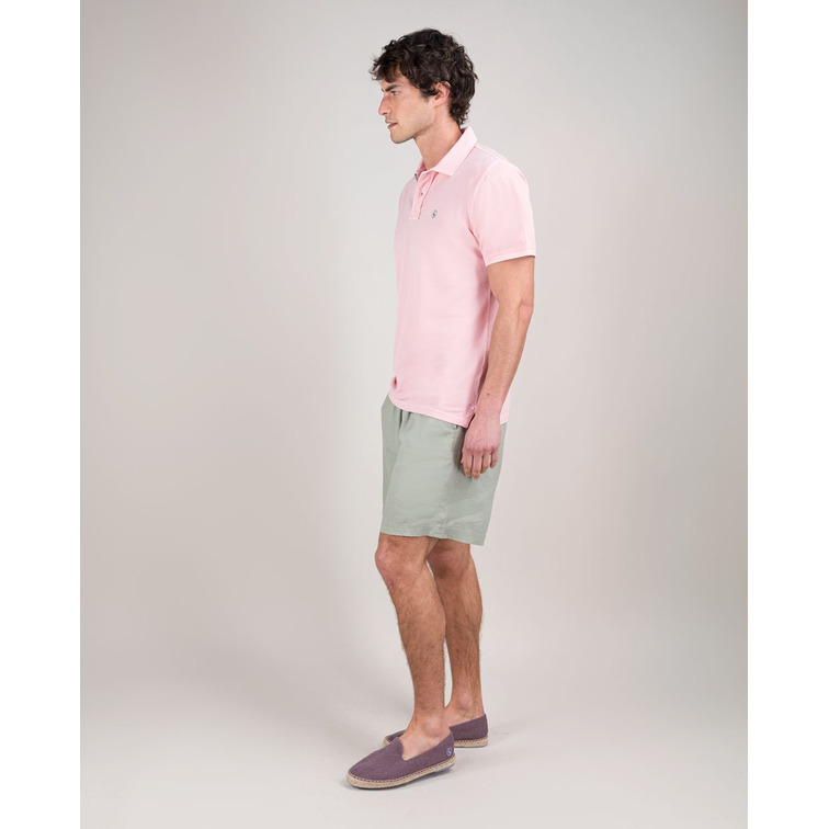 POLO HOMBRE  EL GANSO POLO PIQUÉ GARMENT DYED ROSA