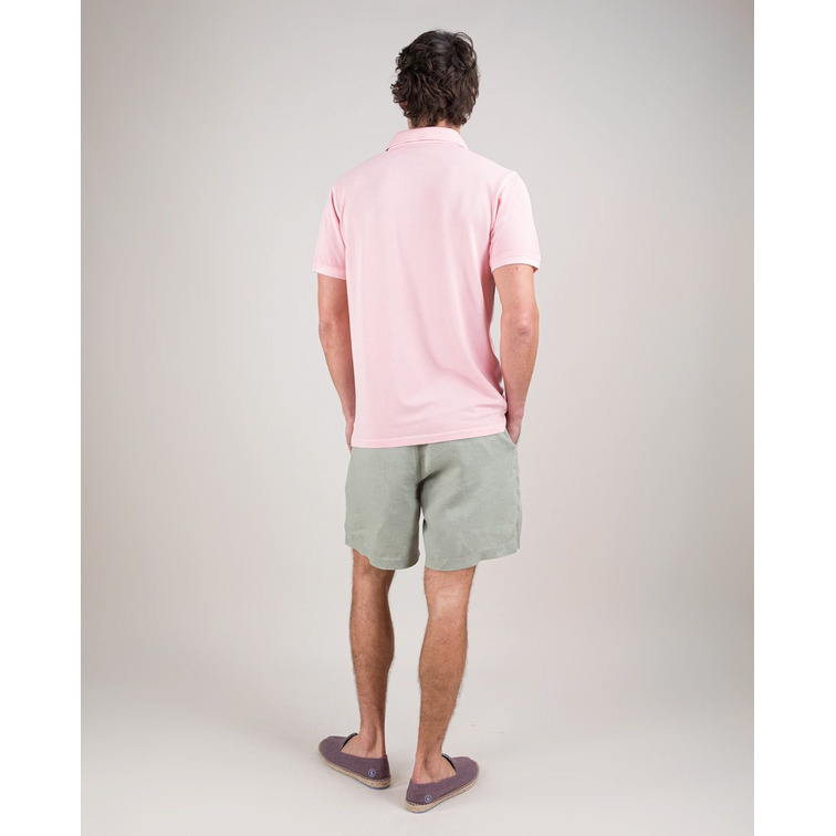 POLO HOMBRE  EL GANSO POLO PIQUÉ GARMENT DYED ROSA
