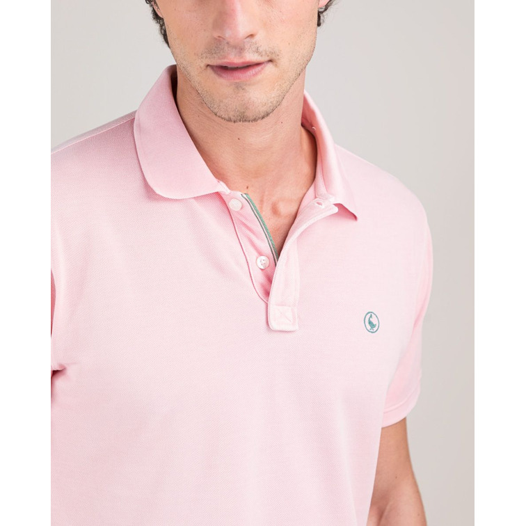 POLO HOMBRE  EL GANSO POLO PIQUÉ GARMENT DYED ROSA