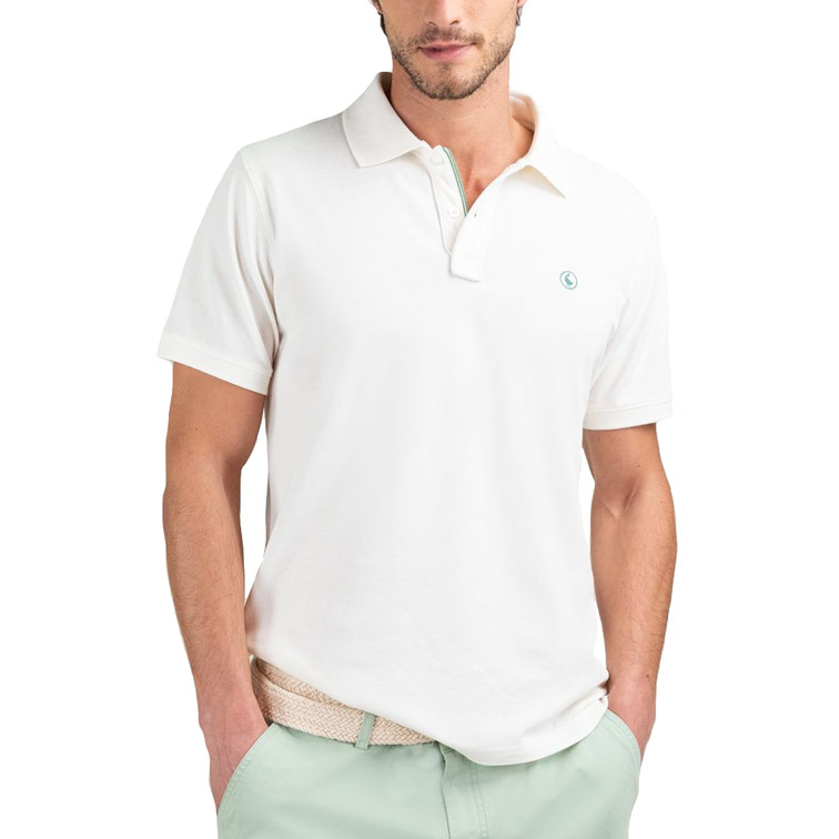 POLO HOMBRE  EL GANSO POLO PIQUÉ GARMENT DYED BLANCO