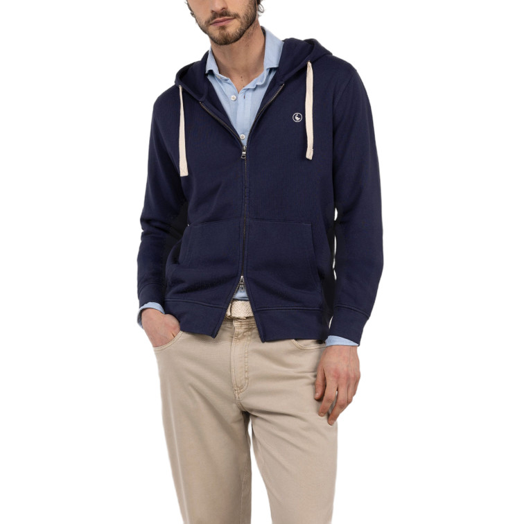 SUDADERA HOMBRE  EL GANSO SUDADERA CREMALLERA MARINO