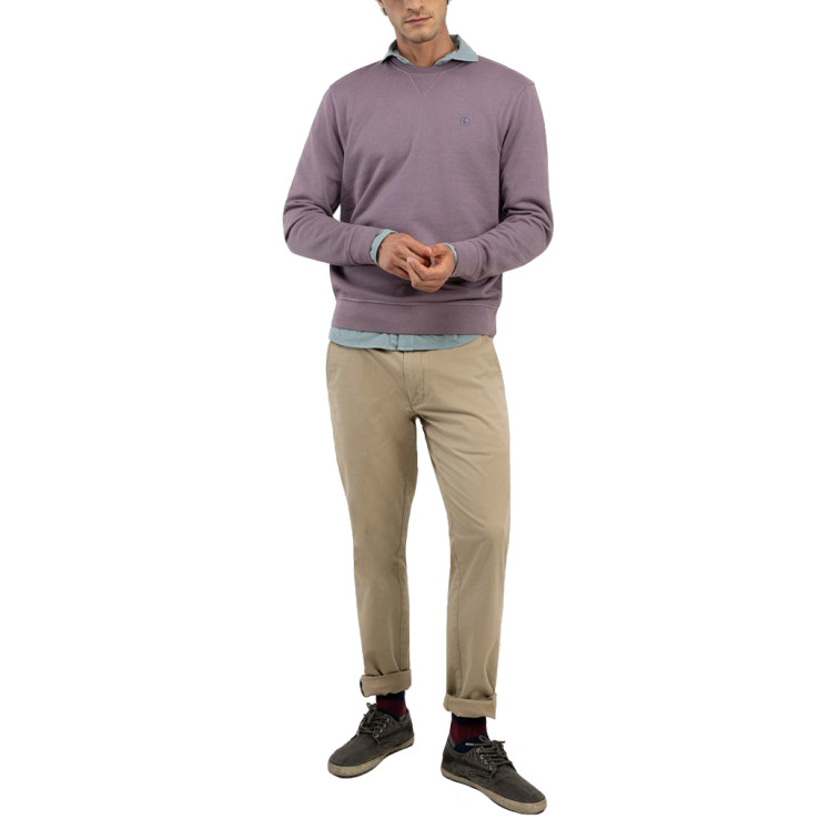 SUDADERA HOMBRE  EL GANSO SUDADERA CUELLO CAJA BERENJENA