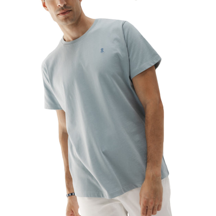 CAMISETA HOMBRE  EL PULPO CAMISETA BÁSICA BORDADO AZUL G