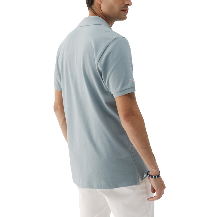 HOMBRE POLO LAVADO BORDADO A CONTRAST AZULGRIS