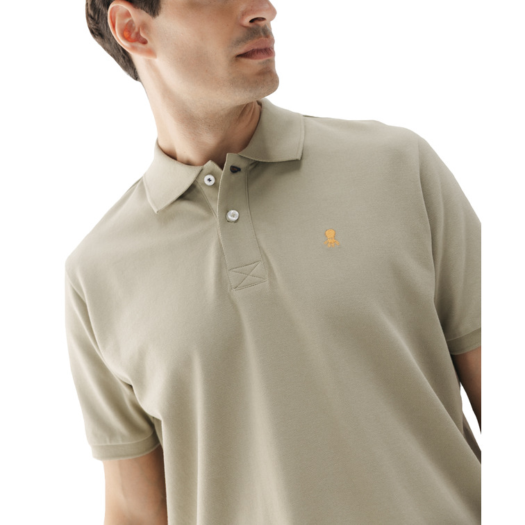 HOMBRE POLO LAVADO BORDADO A CONTRAST VERDE