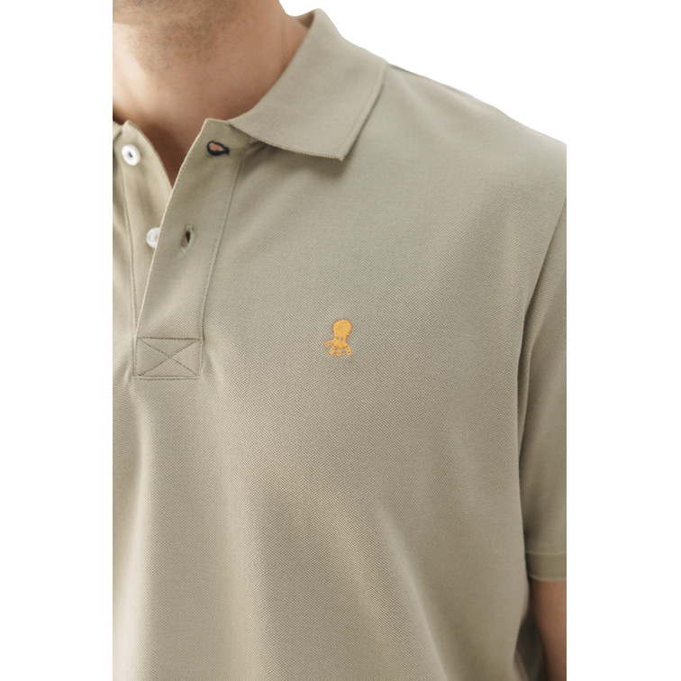 HOMBRE POLO LAVADO BORDADO A CONTRAST VERDE