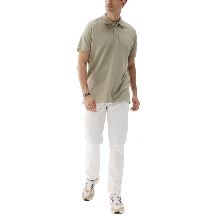 HOMBRE POLO LAVADO BORDADO A CONTRAST VERDE