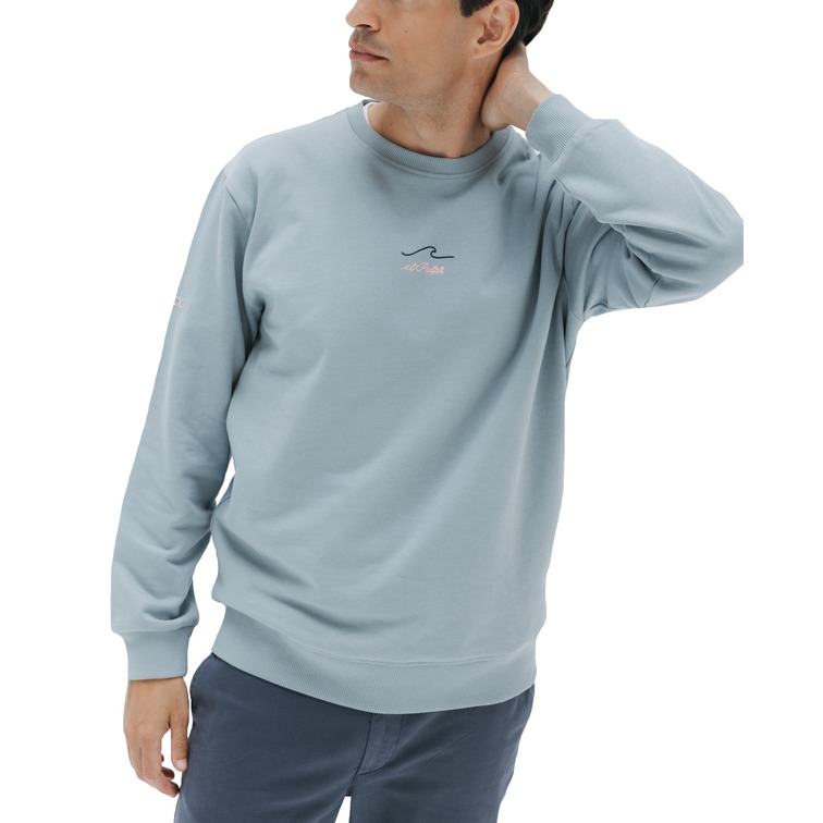 HOMBRE SUDADERA EL MAR TODO LO-CURA A AZULGRIS