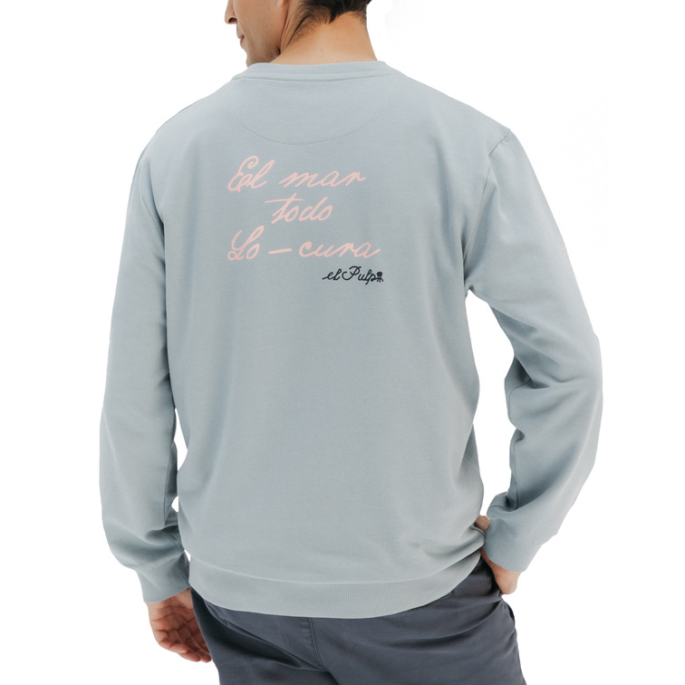 HOMBRE SUDADERA EL MAR TODO LO-CURA A AZULGRIS