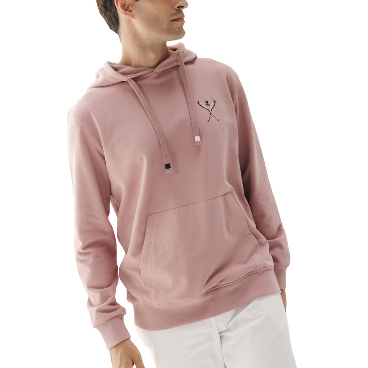 HOMBRE SUDADERA CAPUCHA PALAS DIBUJAD ROSA