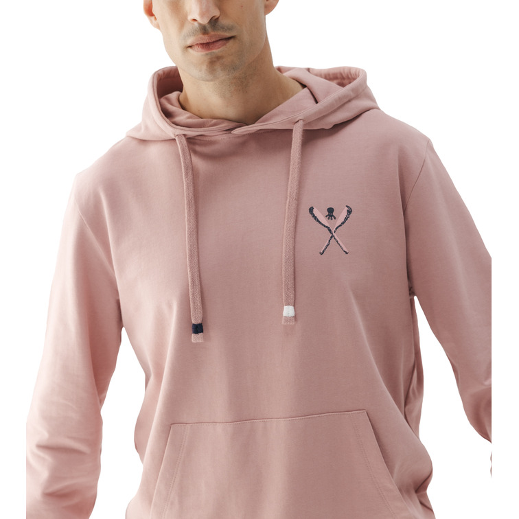 HOMBRE SUDADERA CAPUCHA PALAS DIBUJAD ROSA