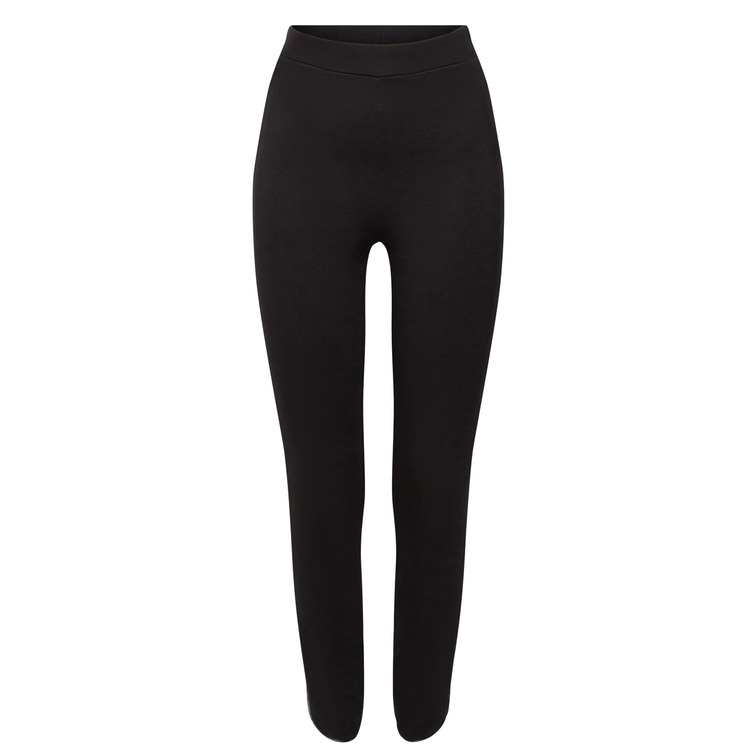 PANTALÓN DE JERSEY CON RIBETE EN POLIPIEL MUJER ESPRIT