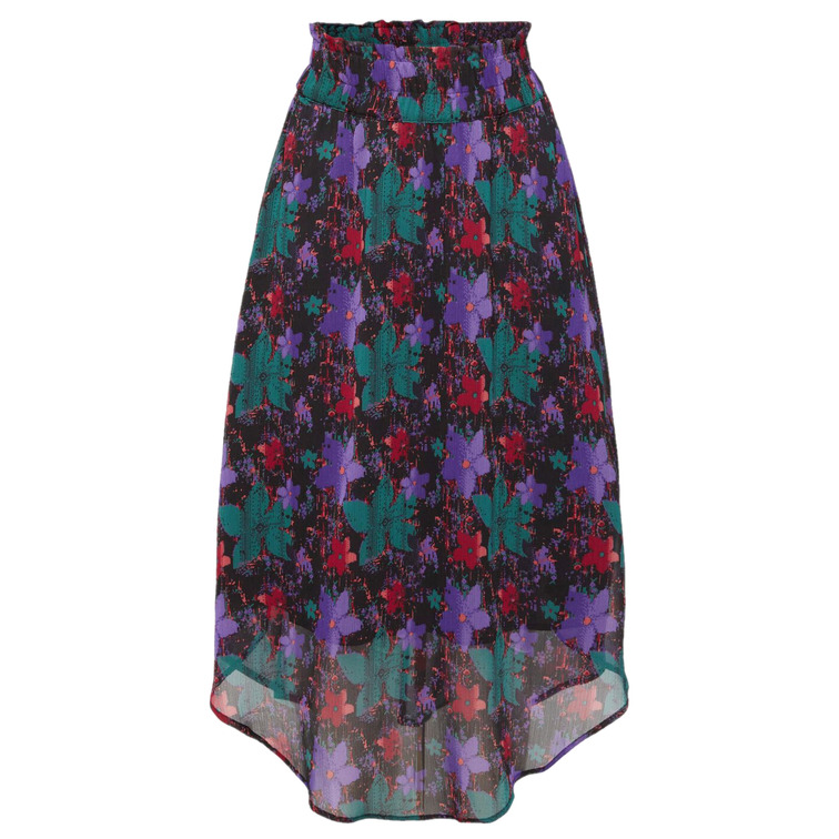FALDA MIDI ESTAMPADA DE GASA MUJER ESPRIT