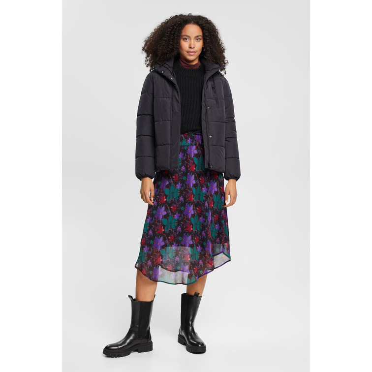FALDA MIDI ESTAMPADA DE GASA MUJER ESPRIT