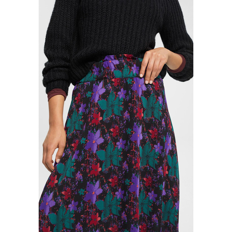 FALDA MIDI ESTAMPADA DE GASA MUJER ESPRIT