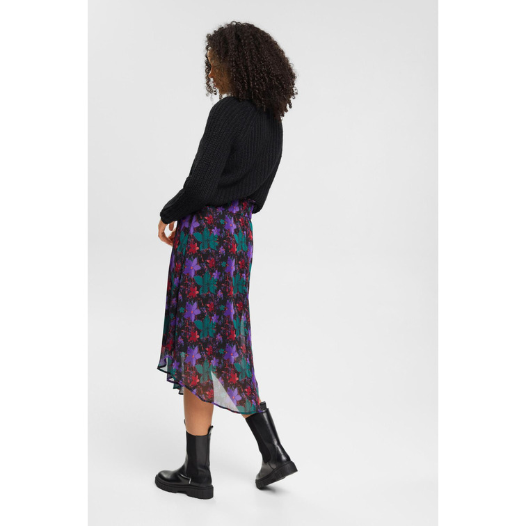 FALDA MIDI ESTAMPADA DE GASA MUJER ESPRIT