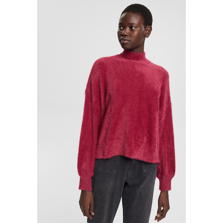 JERSEY DE PELO SINTÉTICO CON CUELLO ALTO MUJER ESPRIT