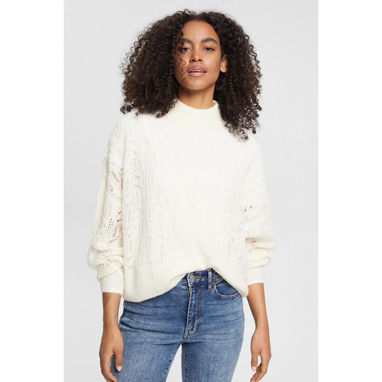 JERSEY TRENZADO EN MEZCLA DE ALPACA MUJER ESPRIT