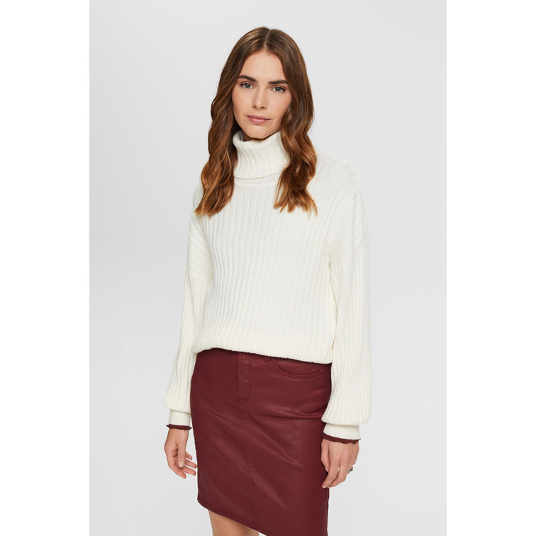 JERSEY ACANALADO DE CUELLO ALTO MUJER ESPRIT