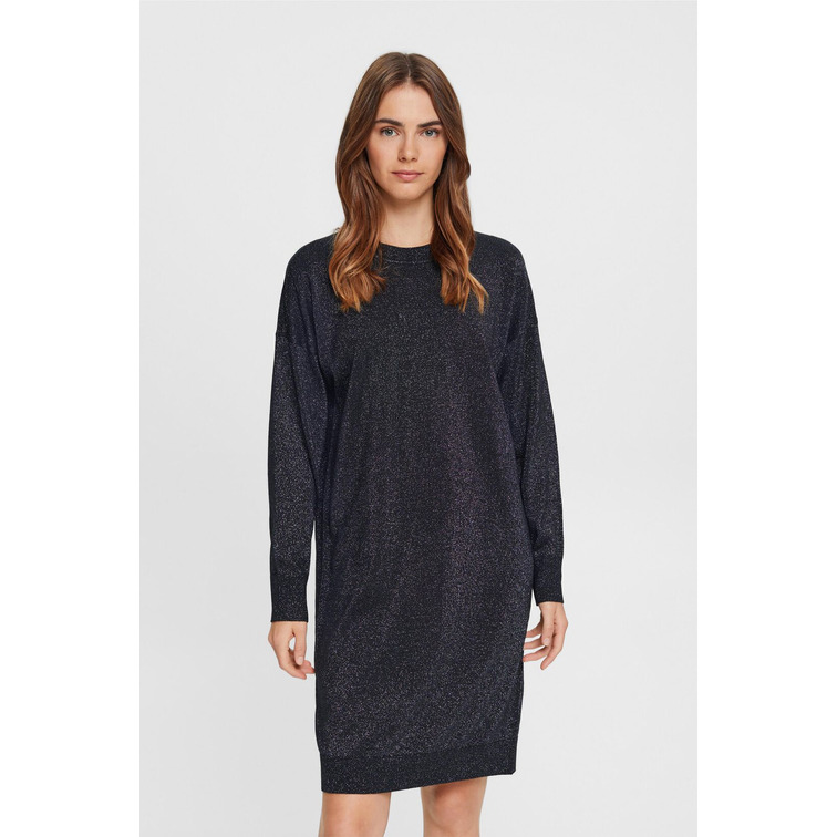 VESTIDO MIDI DE PUNTO EFECTO BRILLANTE MUJER ESPRIT
