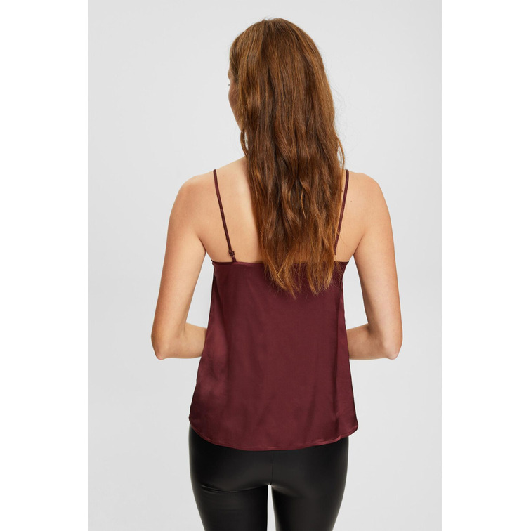 TOP DE SATÉN DRAPEADO MUJER ESPRIT