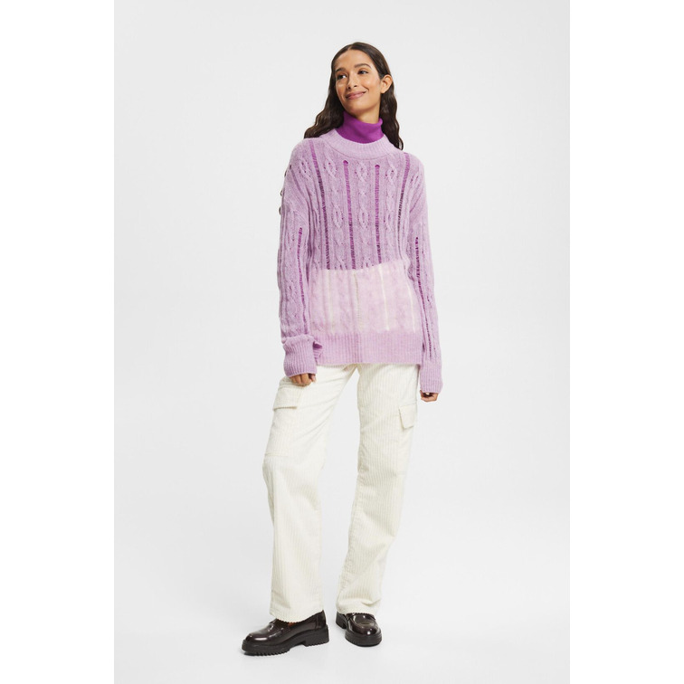 JERSEY DE PUNTO TRENZADO ABIERTO CON LANA MUJER ESPRIT