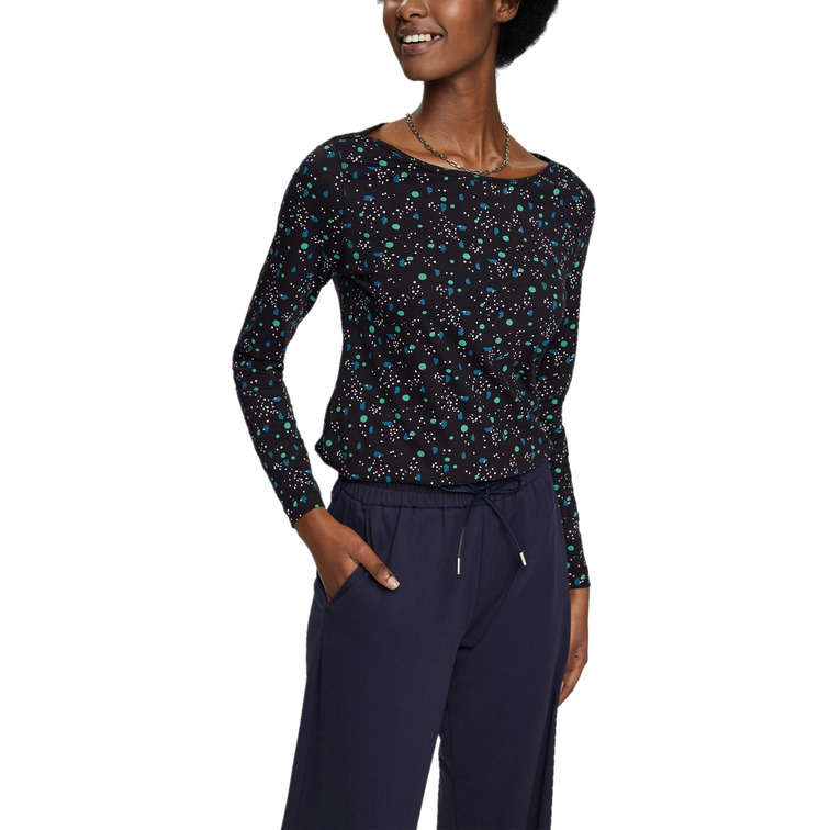 Camiseta ESPRIT Para Mujer - Algodón Y Modal, Corte Ajustado Con Detalles De Encaje