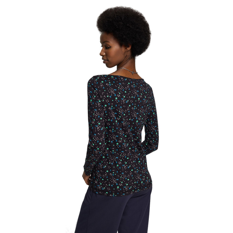 CAMISETA DE MANGA LARGA ESTAMPADA CON CUELLO BARCO MUJER ESPRIT