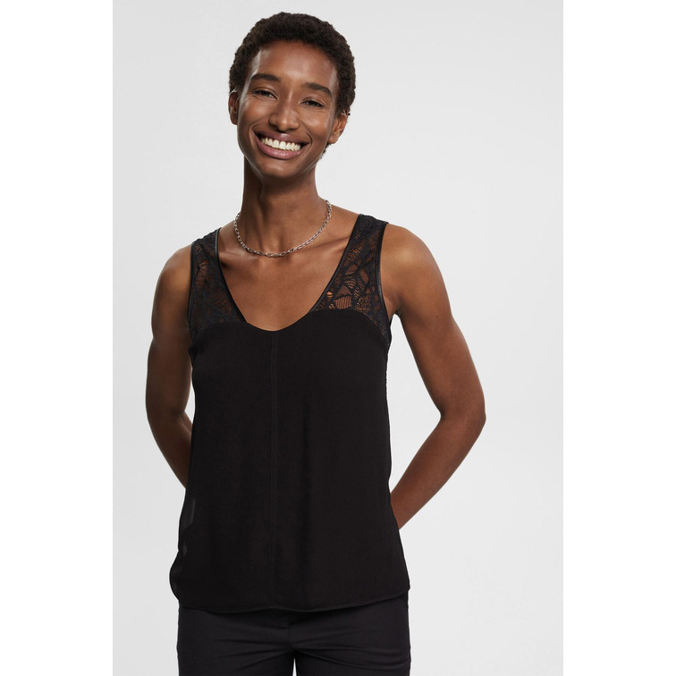 TOP DE ENCAJE COMBINADO MUJER ESPRIT