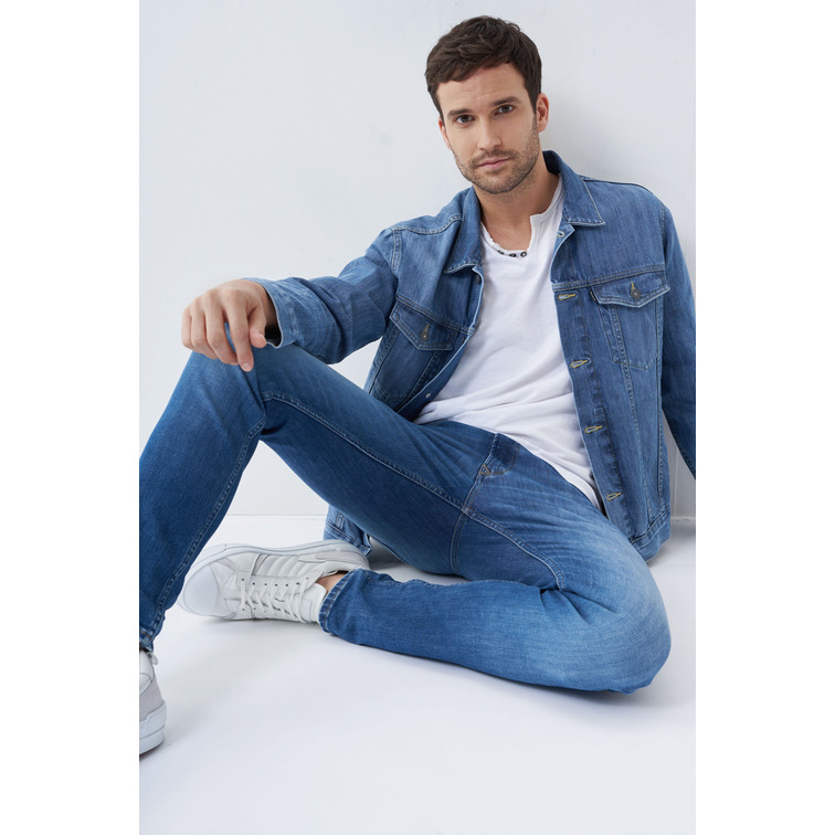 Vaqueros lima tapered desencolados Azul (8505) Hombre | Vaqueros Salsa \u003e  Kambrey