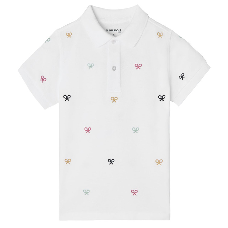 POLO NIÑO  SILBON POLO KIDS MULTIRAQUETA BLANCA