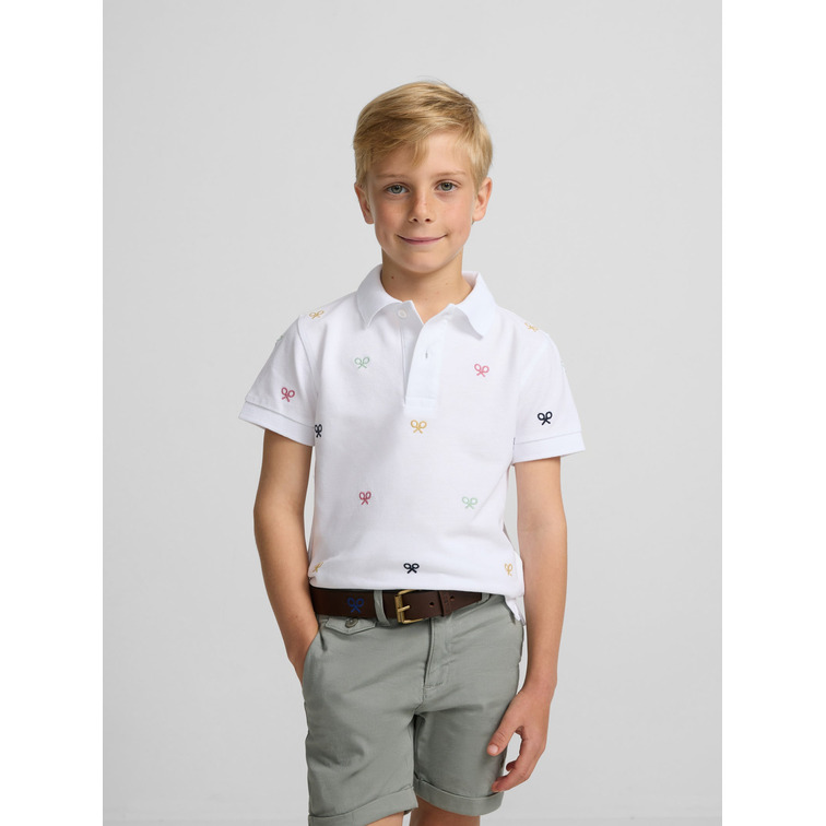 POLO NIÑO  SILBON POLO KIDS MULTIRAQUETA BLANCA