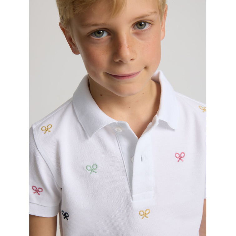 POLO NIÑO  SILBON POLO KIDS MULTIRAQUETA BLANCA