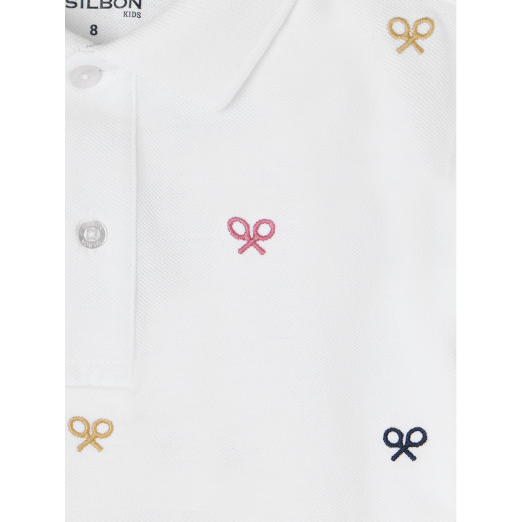 POLO NIÑO  SILBON POLO KIDS MULTIRAQUETA BLANCA