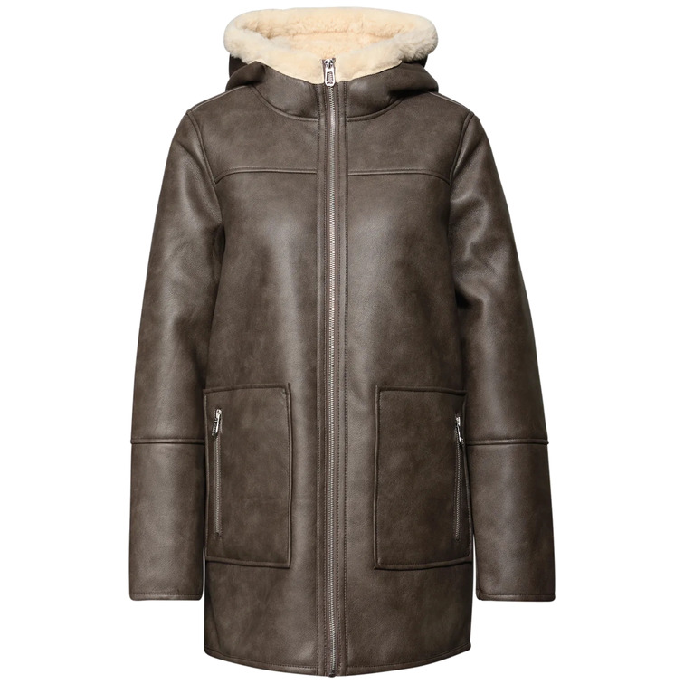 ABRIGO MUJER  STREET MID LENGTH HOODY DOUBLEFACE FA