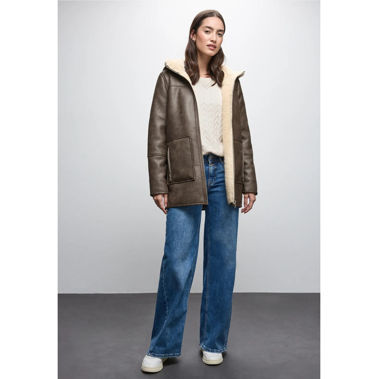 ABRIGO MUJER  STREET MID LENGTH HOODY DOUBLEFACE FA