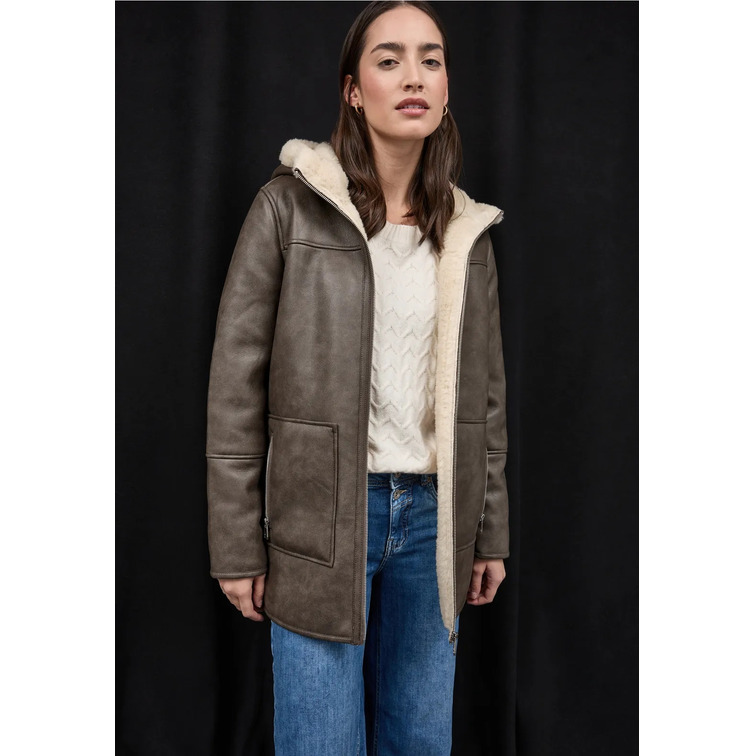 ABRIGO MUJER  STREET MID LENGTH HOODY DOUBLEFACE FA