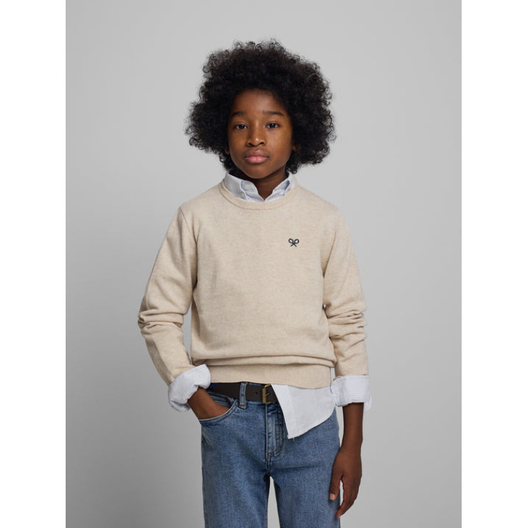 JERSEY PUNTO LOGO BORDADO NIÑO SILBON FIT REGULAR