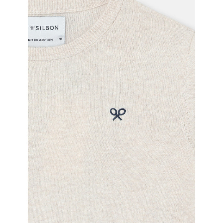 JERSEY PUNTO LOGO BORDADO NIÑO SILBON FIT REGULAR