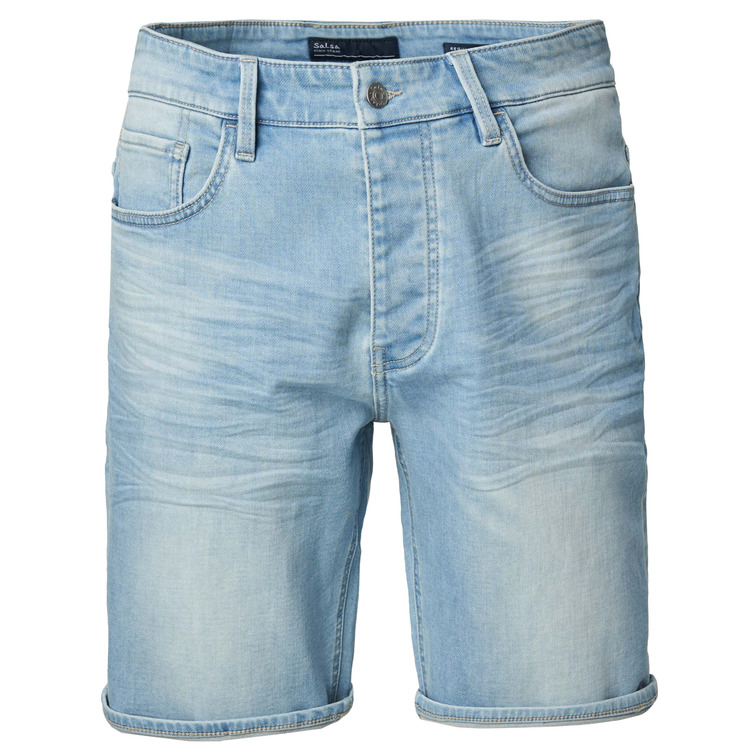VAQUERO HOMBRE  SALSA JEANS SHORT S-ACTIV MEDIUM BLUE WASH