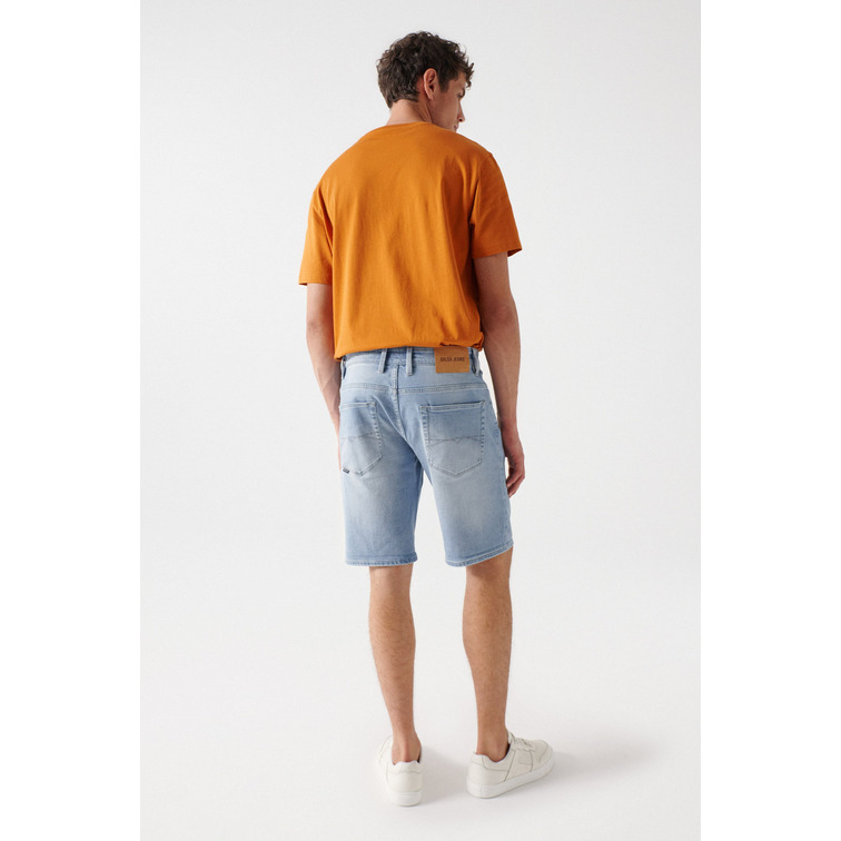 VAQUERO HOMBRE  SALSA JEANS SHORT S-ACTIV MEDIUM BLUE WASH