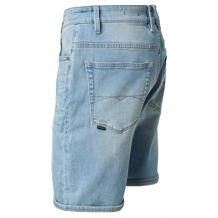 VAQUERO HOMBRE  SALSA JEANS SHORT S-ACTIV MEDIUM BLUE WASH